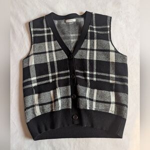 Sioni Black and Gray Knit Vest